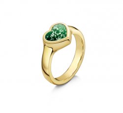 Green Heart Tribute Ring in Gold