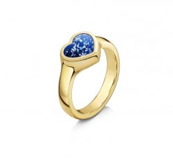 Blue Heart Tribute Ring in Gold