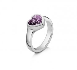 Purple Heart Tribute Ring in White Gold