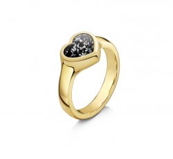 Metal Heart Tribute Ring in Gold