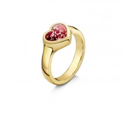 Ruby Heart Tribute Ring in Gold