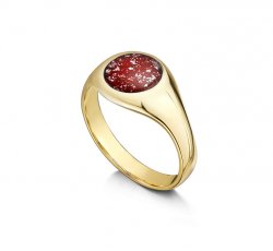 Ruby Signet Tribute Ring in Gold
