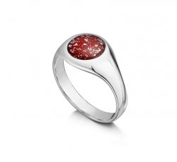 Ruby Signet Tribute Ring in White Gold