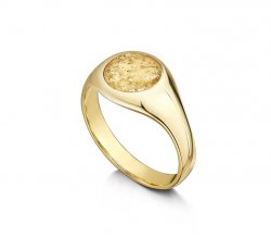Clear Signet Tribute Ring in Gold