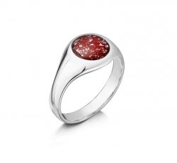 Ruby Signet Tribute Ring in Silver