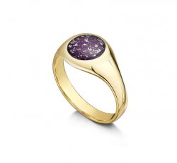 Purple Signet Tribute Ring in Gold
