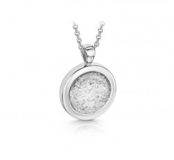 Clear Round Pendant in White Gold