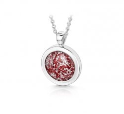 Ruby Round Pendant in Silver