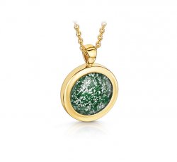 Green Round Pendant in Gold
