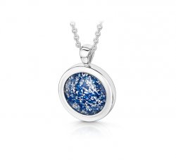 Blue Round Pendant in Silver