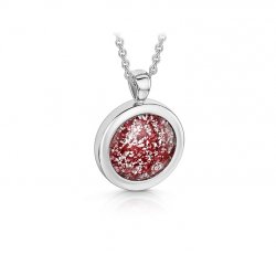 Ruby Round Pendant in White Gold