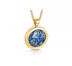 Blue Round Pendant in Gold