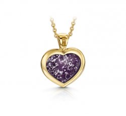 Purple Heart Pendant in Gold