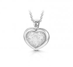 Clear Heart Pendant in Silver