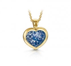 Blue Heart Pendant in Gold