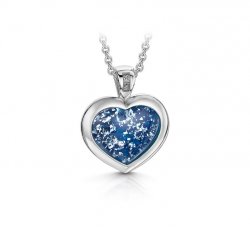 Blue Heart Pendant in White Gold