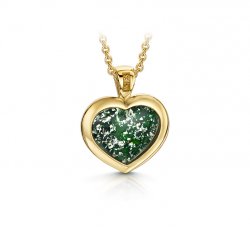 Green Heart Pendant in Gold