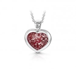 Ruby Heart Pendant in Silver