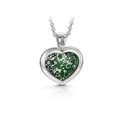 Green Heart Pendant in White Gold