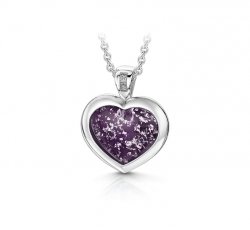 Purple Heart Pendant in Silver