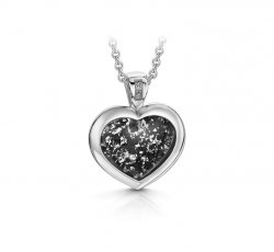 Metal Heart Pendant in White Gold