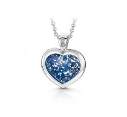 Blue Heart Pendant in Silver