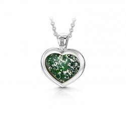 Green Heart Pendant in Silver