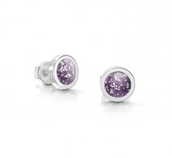 Purple Classic Earrings in Silver