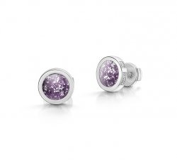 Purple Classic Earrings in White Gold