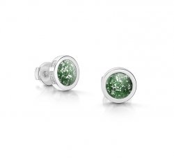 Green Classic Earrings in Silver