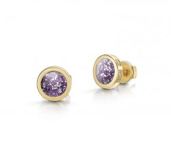 Purple Classic Earrings in Gold