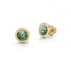 Green Classic Earrings in Gold