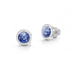 Blue Classic Earrings in White Gold