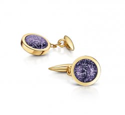 Purple Classic Cufflinks in Gold