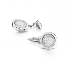 Clear Classic Cufflinks in White Gold