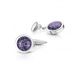 Purple Classic Cufflinks in Silver
