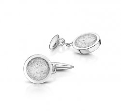 Clear Classic Cufflinks in Silver