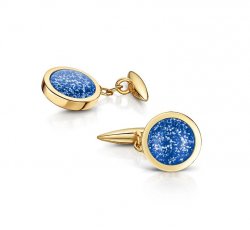 Blue Classic Cufflinks in Gold