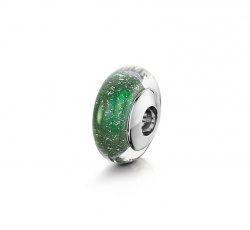 Green Classic Charm Beads in White Gold
