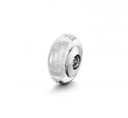 Clear Classic Charm Beads in White Gold