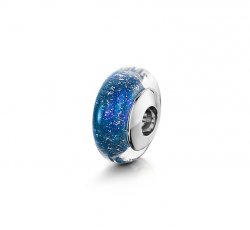 Blue Classic Charm Beads in White Gold