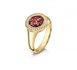 Ruby Halo Ring in Gold