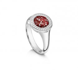 Ruby Halo Ring in Silver