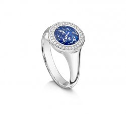 Blue Halo Ring in Silver