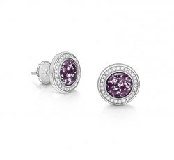 Purple Halo Earrings in Silver