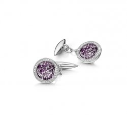 Purple Halo Cufflinks in Silver