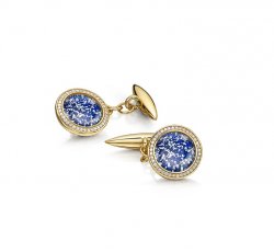 Blue Halo Cufflinks in Gold