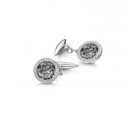 Metal Halo Cufflinks in Silver