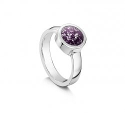 Purple Classic Tribute Ring in Silver