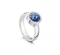 Blue Classic Tribute Ring in Silver